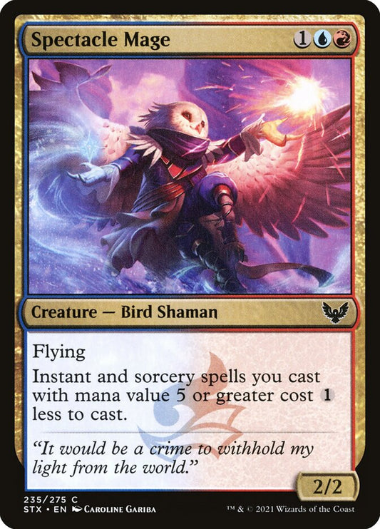 This Is An Image Of The Magic The Gathering Card Spectacle Mage From The Set Strixhaven: School of Mages - Designed By Artist Caroline Gariba