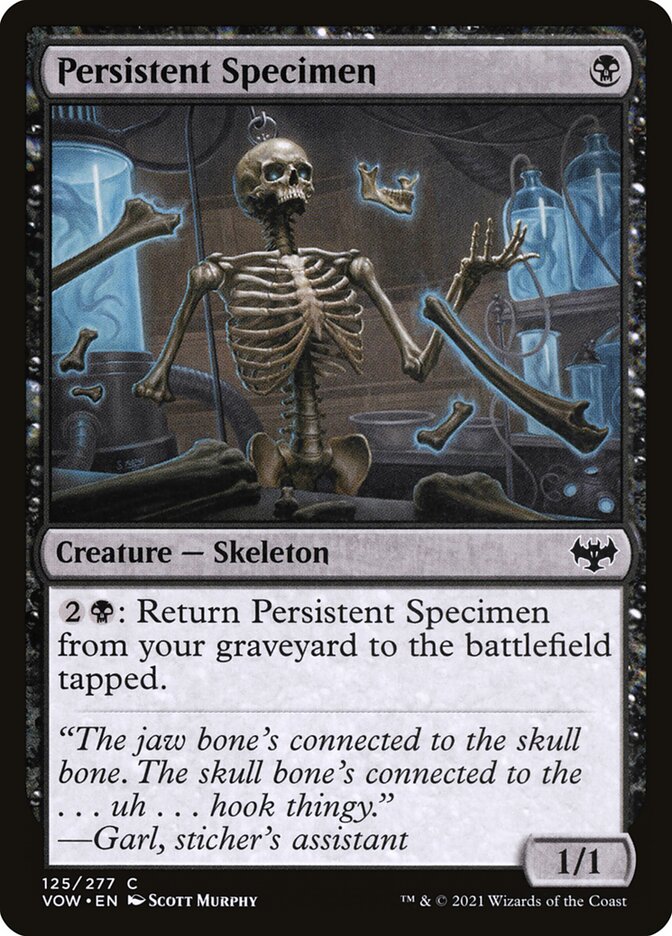 This Is An Image Of The Magic The Gathering Card Persistent Specimen From The Set Innistrad: Crimson Vow - Designed By Artist Scott Murphy