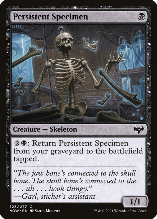 This Is An Image Of The Magic The Gathering Card Persistent Specimen From The Set Innistrad: Crimson Vow - Designed By Artist Scott Murphy