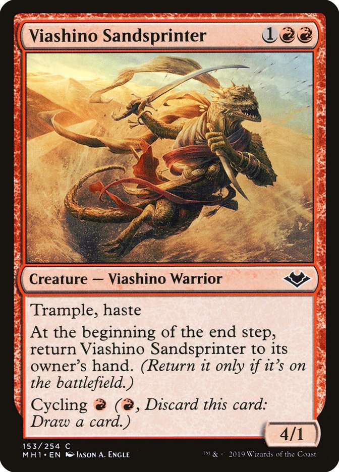This Is An Image Of The Magic The Gathering Card Viashino Sandsprinter From The Set Modern Horizons - Designed By Artist Jason A. Engle