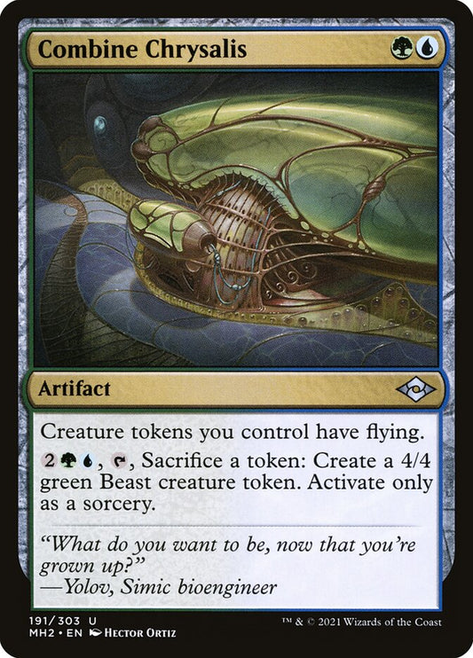 This Is An Image Of The Magic The Gathering Card Combine Chrysalis From The Set March of the Machine Commander - Designed By Artist Hector Ortiz