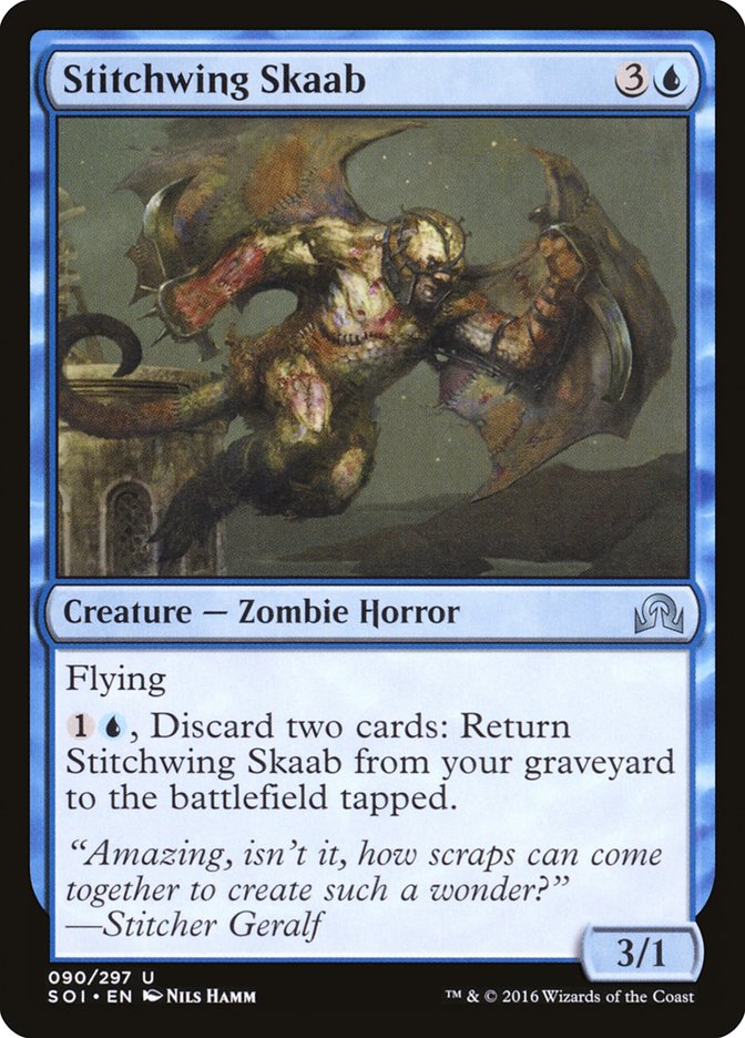 This Is An Image Of The Magic The Gathering Card Stitchwing Skaab From The Set Shadows over Innistrad - Designed By Artist Nils Hamm