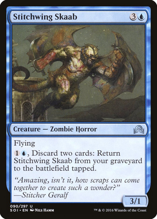 This Is An Image Of The Magic The Gathering Card Stitchwing Skaab From The Set Shadows over Innistrad - Designed By Artist Nils Hamm