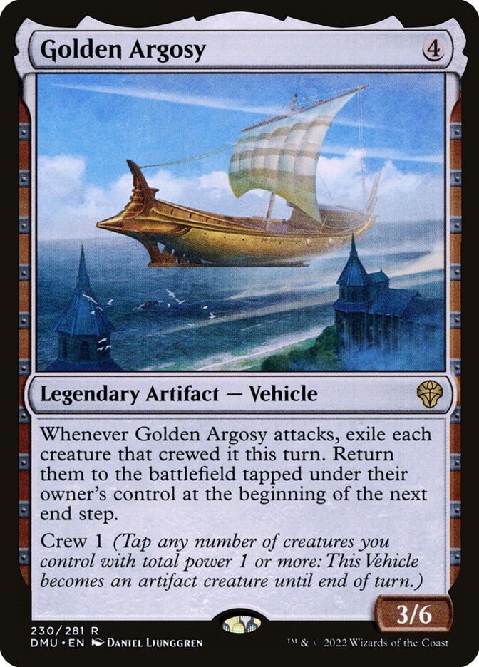 This Is An Image Of The Magic The Gathering Card Golden Argosy From The Set Dominaria United - Designed By Artist Daniel Ljunggren