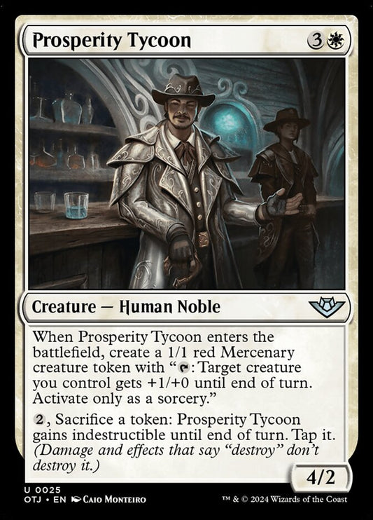 This Is An Image Of The Magic The Gathering Card Prosperity Tycoon From The Set Outlaws of Thunder Junction - Designed By Artist Caio Monteiro
