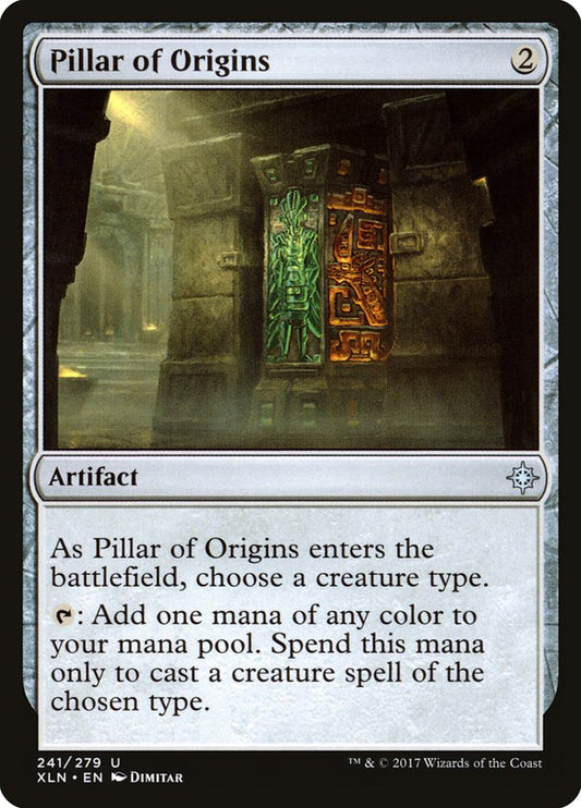 This Is An Image Of The Magic The Gathering Card Pillar of Origins From The Set Commander Masters - Designed By Artist Dimitar Marinski