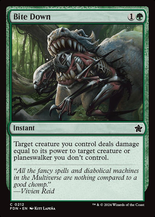 This Is An Image Of The Magic The Gathering Card Bite Down From The Set Foundations - Designed By Artist Kitt Lapeña