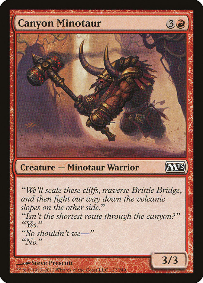 This Is An Image Of The Magic The Gathering Card Canyon Minotaur From The Set Magic 2014 - Designed By Artist Steve Prescott