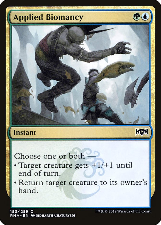 This Is An Image Of The Magic The Gathering Card Applied Biomancy From The Set Ravnica Allegiance - Designed By Artist Sidharth Chaturvedi