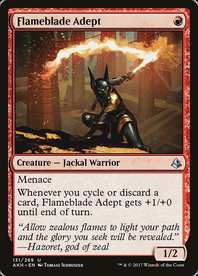 This Is An Image Of The Magic The Gathering Card Flameblade Adept From The Set Amonkhet - Designed By Artist Tomasz Jedruszek