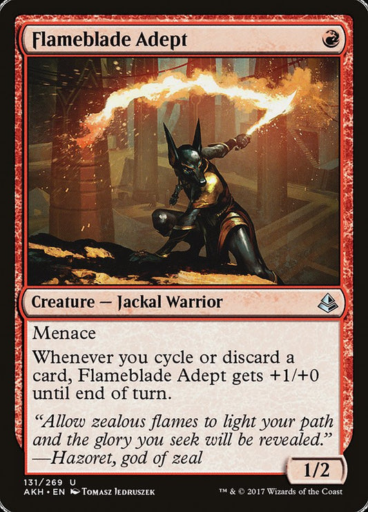 This Is An Image Of The Magic The Gathering Card Flameblade Adept From The Set Amonkhet - Designed By Artist Tomasz Jedruszek