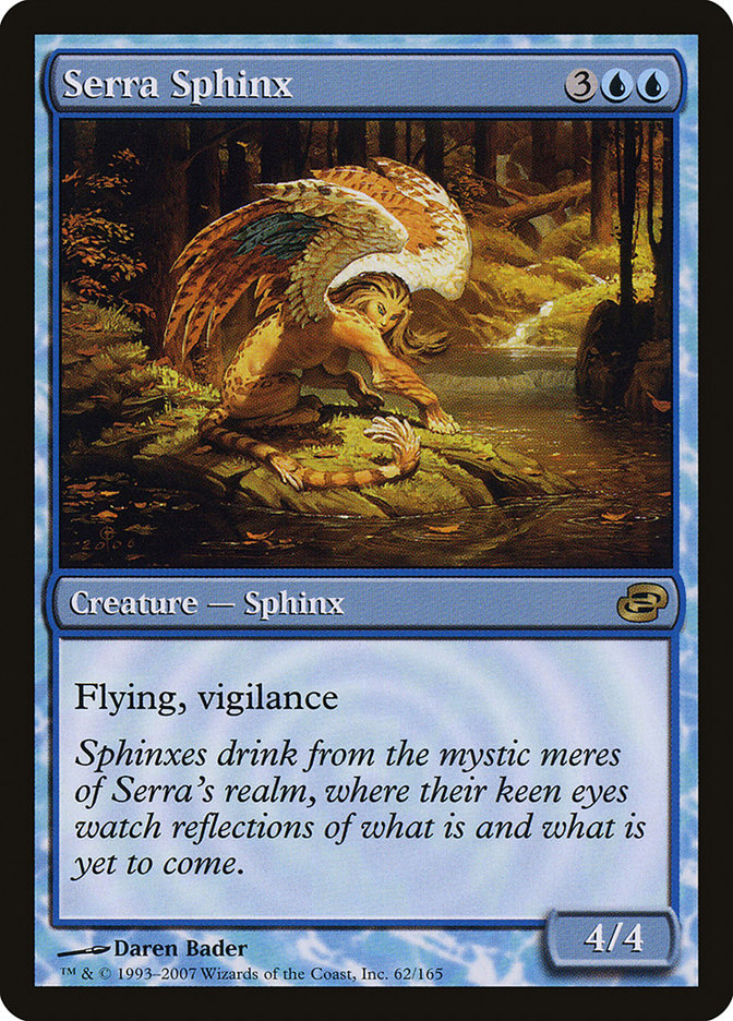 This Is An Image Of The Magic The Gathering Card Serra Sphinx From The Set Double Masters - Designed By Artist Daren Bader