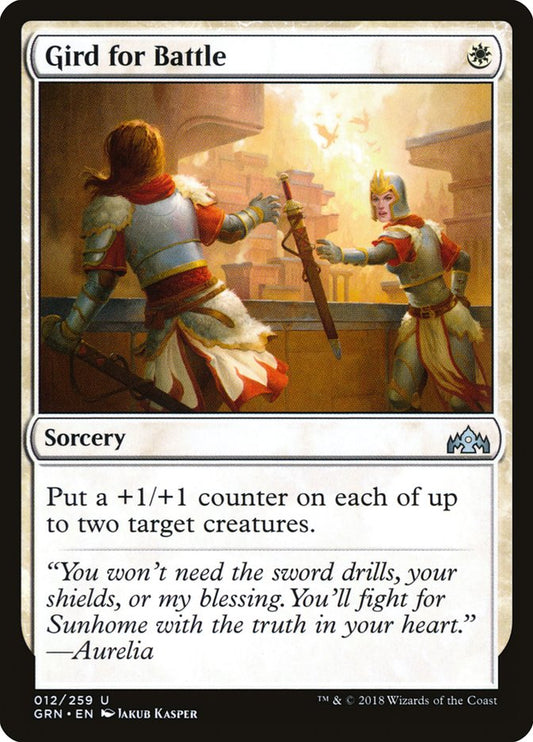 This Is An Image Of The Magic The Gathering Card Gird for Battle From The Set Jumpstart - Designed By Artist Jakub Kasper