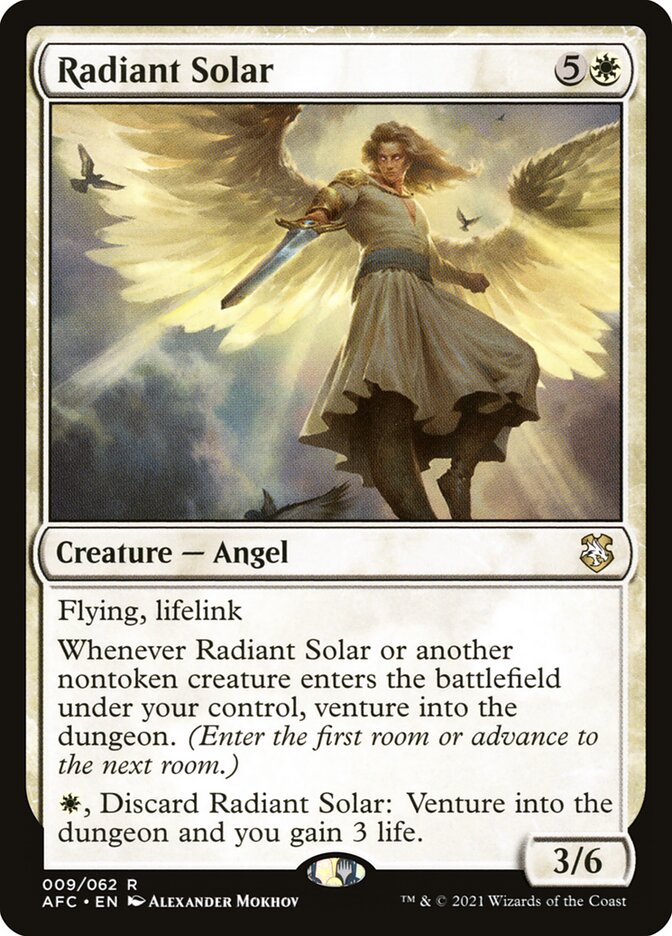 This Is An Image Of The Magic The Gathering Card Radiant Solar From The Set Forgotten Realms Commander - Designed By Artist Alexander Mokhov