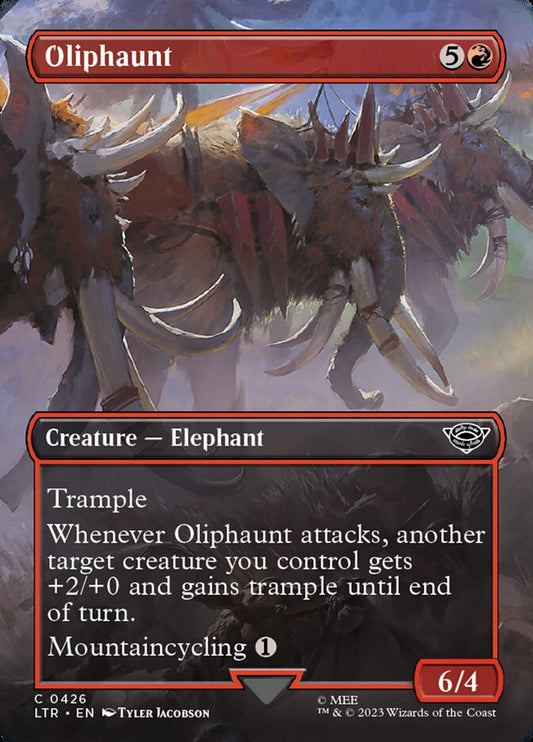 This Is An Image Of The Magic The Gathering Card Oliphaunt From The Set The Lord of the Rings: Tales of Middle-earth - Designed By Artist John Di Giovanni