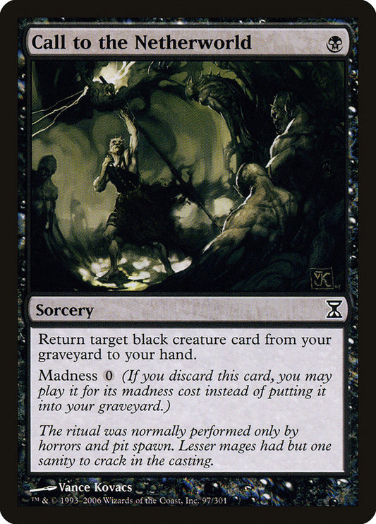 This Is An Image Of The Magic The Gathering Card Call to the Netherworld From The Set Commander 2019 - Designed By Artist Vance Kovacs