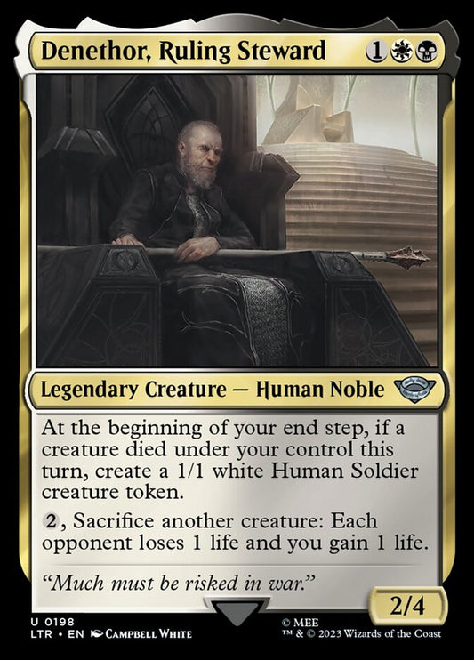 This Is An Image Of The Magic The Gathering Card Denethor, Ruling Steward From The Set The Lord of the Rings: Tales of Middle-earth - Designed By Artist Campbell White