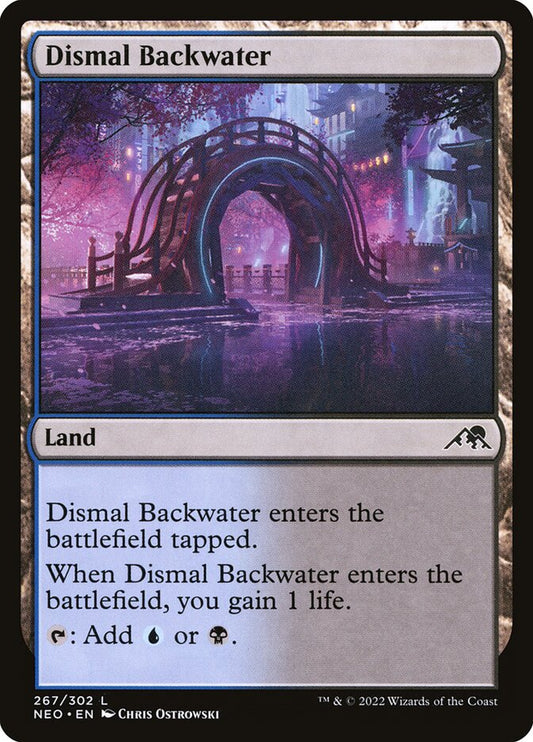 This Is An Image Of The Magic The Gathering Card Dismal Backwater From The Set Tarkir: Dragonstorm - Designed By Artist Alayna Danner