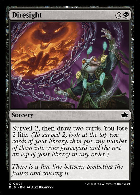 This Is An Image Of The Magic The Gathering Card Diresight From The Set Bloomburrow - Designed By Artist Alix Branwyn