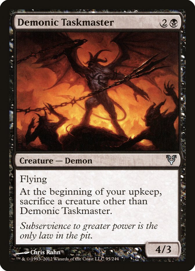 This Is An Image Of The Magic The Gathering Card Demonic Taskmaster From The Set Innistrad Remastered - Designed By Artist Chris Rahn