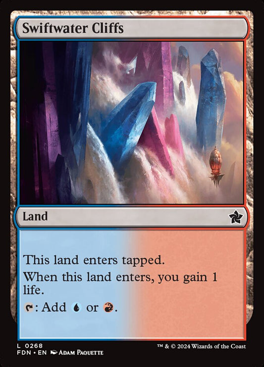 This Is An Image Of The Magic The Gathering Card Swiftwater Cliffs From The Set Tarkir: Dragonstorm - Designed By Artist Piotr Dura