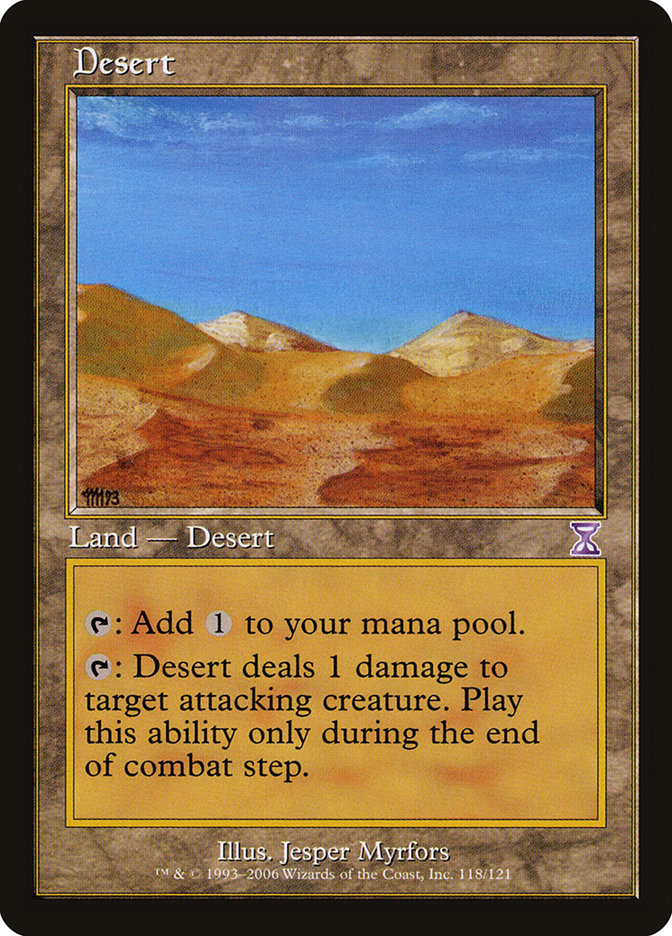 This Is An Image Of The Magic The Gathering Card Desert From The Set Forgotten Realms Commander - Designed By Artist Glen Angus