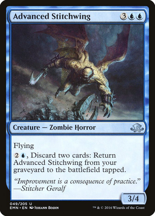 This Is An Image Of The Magic The Gathering Card Advanced Stitchwing From The Set Double Masters 2022 - Designed By Artist Johann Bodin