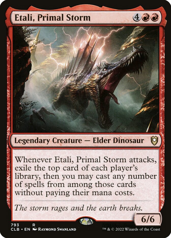 This Is An Image Of The Magic The Gathering Card Etali, Primal Storm From The Set Foundations - Designed By Artist Raymond Swanland