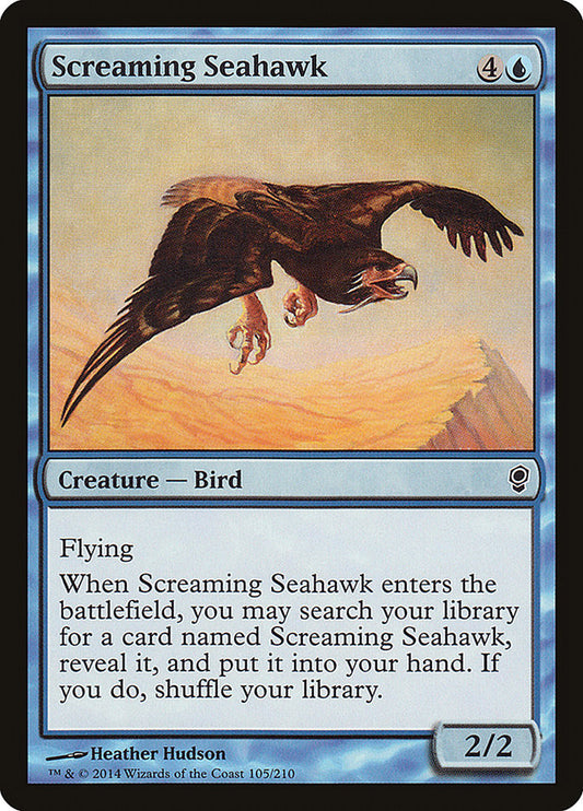 This Is An Image Of The Magic The Gathering Card Screaming Seahawk From The Set Conspiracy - Designed By Artist Heather Hudson