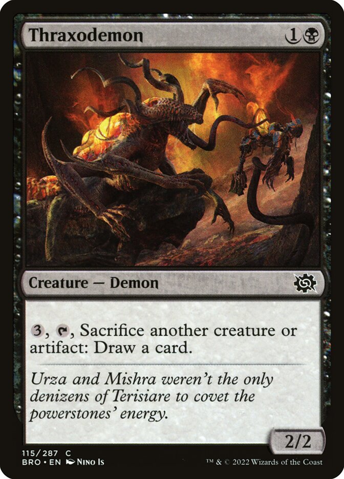 This Is An Image Of The Magic The Gathering Card Thraxodemon From The Set The Brothers' War - Designed By Artist Nino Is