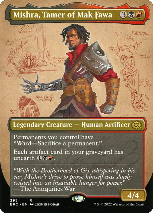 This Is An Image Of The Magic The Gathering Card Mishra, Tamer of Mak Fawa From The Set The Brothers' War - Designed By Artist Darren Tan