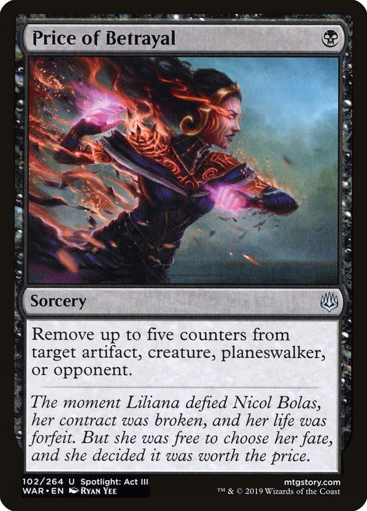 This Is An Image Of The Magic The Gathering Card Price of Betrayal From The Set War of the Spark - Designed By Artist Ryan Yee