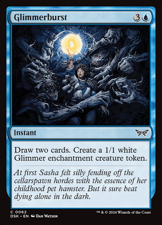 This Is An Image Of The Magic The Gathering Card Glimmerburst From The Set Duskmourn: House of Horror - Designed By Artist Dan Watson