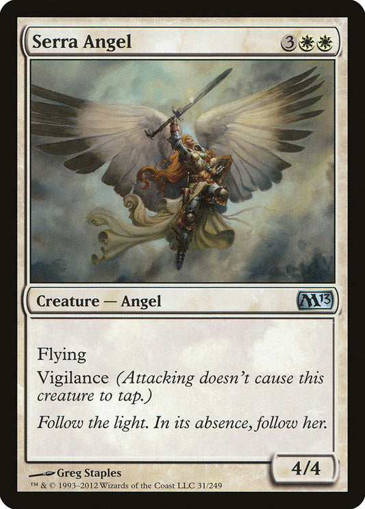 This Is An Image Of The Magic The Gathering Card Serra Angel From The Set Foundations - Designed By Artist Greg Staples