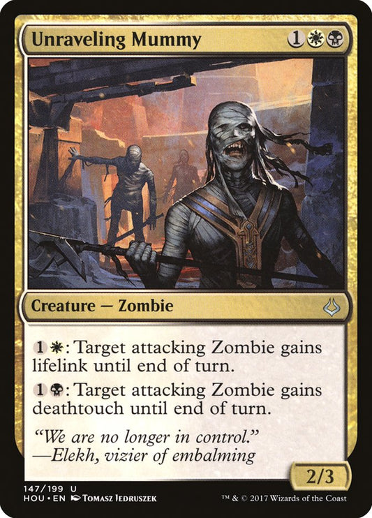 This Is An Image Of The Magic The Gathering Card Unraveling Mummy From The Set Hour of Devastation - Designed By Artist Tomasz Jedruszek