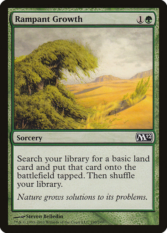 This Is An Image Of The Magic The Gathering Card Rampant Growth From The Set Tarkir: Dragonstorm Commander - Designed By Artist Steven Belledin