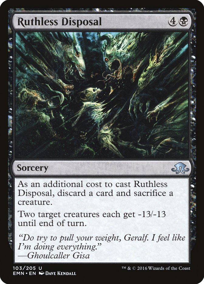 This Is An Image Of The Magic The Gathering Card Ruthless Disposal From The Set Eldritch Moon - Designed By Artist Dave Kendall