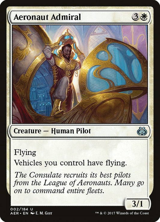 This Is An Image Of The Magic The Gathering Card Aeronaut Admiral From The Set Neon Dynasty Commander - Designed By Artist E. M. Gist