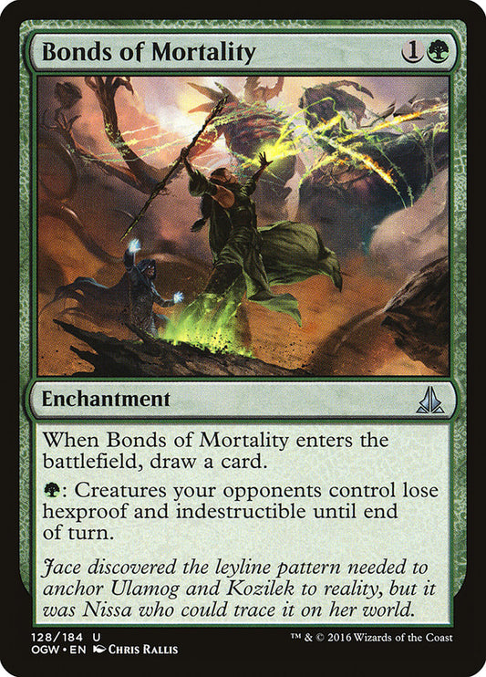 This Is An Image Of The Magic The Gathering Card Bonds of Mortality From The Set Oath of the Gatewatch - Designed By Artist Chris Rallis