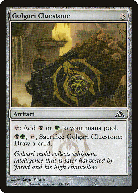 This Is An Image Of The Magic The Gathering Card Golgari Cluestone From The Set Dragon's Maze - Designed By Artist Raoul Vitale