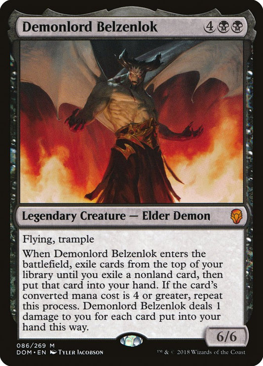 This Is An Image Of The Magic The Gathering Card Demonlord Belzenlok From The Set Commander Masters - Designed By Artist Tyler Jacobson